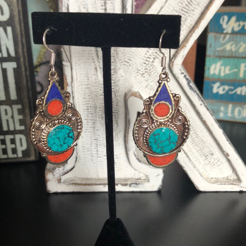 Tibetan Dangle Earrings